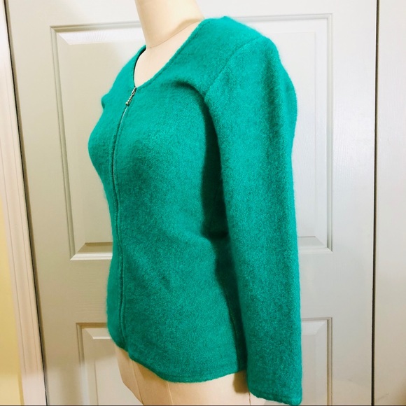 Gabriel Milano Kid Mohair Zip Sweater Size Small Green Color - Picture 6 of 13